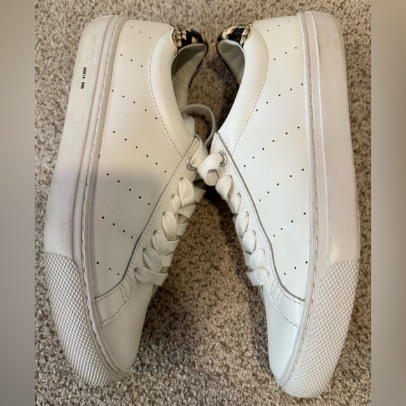 J. Crew White Saturday Sneakers w/ Snake Print Leather Detail Shoes - Picture 10 of 12